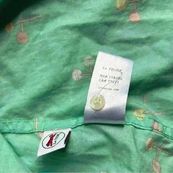 Le Tigre Vintage Cotton Short Sleeve Button Down Up Lollipop Printed Unisex S - Picture 4 of 6